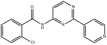 2-CHLORO-N-[2-(4-PYRIDINYL)-4-PYRIMIDINYL]BENZENECARBOXAMIDE Struktur