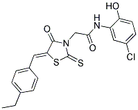 N-(5-CHLORO-2-HYDROXYPHENYL)-2-[(5Z)-5-(4-ETHYLBENZYLIDENE)-4-OXO-2-THIOXO-1,3-THIAZOLIDIN-3-YL]ACETAMIDE Struktur