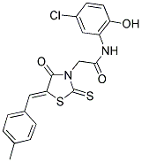 N-(5-CHLORO-2-HYDROXYPHENYL)-2-[(5Z)-5-(4-METHYLBENZYLIDENE)-4-OXO-2-THIOXO-1,3-THIAZOLIDIN-3-YL]ACETAMIDE Struktur