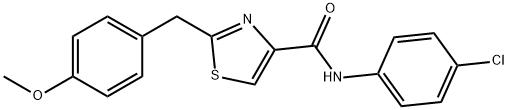 N-(4-CHLOROPHENYL)-2-(4-METHOXYBENZYL)-1,3-THIAZOLE-4-CARBOXAMIDE Struktur