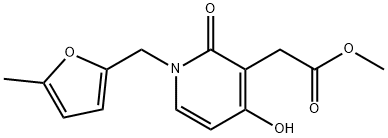 METHYL 2-(4-HYDROXY-1-[(5-METHYL-2-FURYL)METHYL]-2-OXO-1,2-DIHYDRO-3-PYRIDINYL)ACETATE Struktur