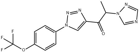 2-(1H-1,2,4-TRIAZOL-1-YL)-1-(1-[4-(TRIFLUOROMETHOXY)PHENYL]-1H-1,2,3-TRIAZOL-4-YL)-1-PROPANONE Struktur