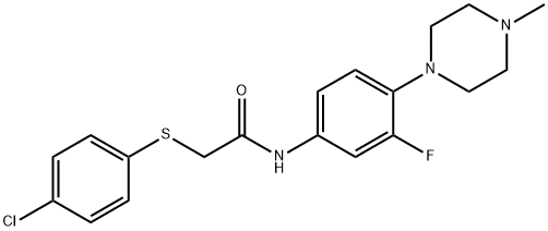 2-[(4-CHLOROPHENYL)SULFANYL]-N-[3-FLUORO-4-(4-METHYLPIPERAZINO)PHENYL]ACETAMIDE Struktur