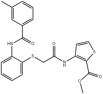 METHYL 3-([2-((2-[(3-METHYLBENZOYL)AMINO]PHENYL)SULFANYL)ACETYL]AMINO)-2-THIOPHENECARBOXYLATE Struktur