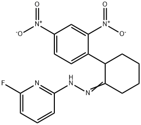 2-(2,4-DINITROPHENYL)CYCLOHEXANONE N-(6-FLUORO-2-PYRIDINYL)HYDRAZONE Struktur