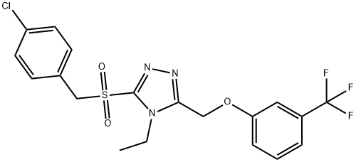 3-[(4-CHLOROBENZYL)SULFONYL]-4-ETHYL-5-([3-(TRIFLUOROMETHYL)PHENOXY]METHYL)-4H-1,2,4-TRIAZOLE Struktur