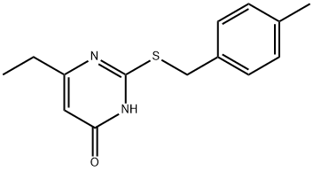 6-ETHYL-2-[(4-METHYLBENZYL)SULFANYL]-4(3H)-PYRIMIDINONE Struktur