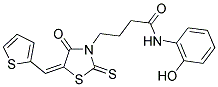 N-(2-HYDROXYPHENYL)-4-[(5E)-4-OXO-5-(THIEN-2-YLMETHYLENE)-2-THIOXO-1,3-THIAZOLIDIN-3-YL]BUTANAMIDE Struktur