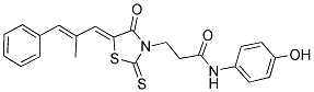 N-(4-HYDROXYPHENYL)-3-((5Z)-5-[(2E)-2-METHYL-3-PHENYLPROP-2-ENYLIDENE]-4-OXO-2-THIOXO-1,3-THIAZOLIDIN-3-YL)PROPANAMIDE Struktur