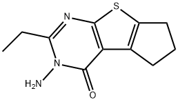 3-AMINO-2-ETHYL-3,5,6,7-TETRAHYDRO-4H-CYCLOPENTA[4,5]THIENO[2,3-D]PYRIMIDIN-4-ONE Struktur