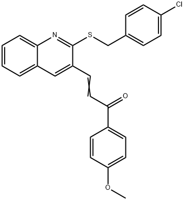 (E)-3-(2-[(4-CHLOROBENZYL)SULFANYL]-3-QUINOLINYL)-1-(4-METHOXYPHENYL)-2-PROPEN-1-ONE Struktur