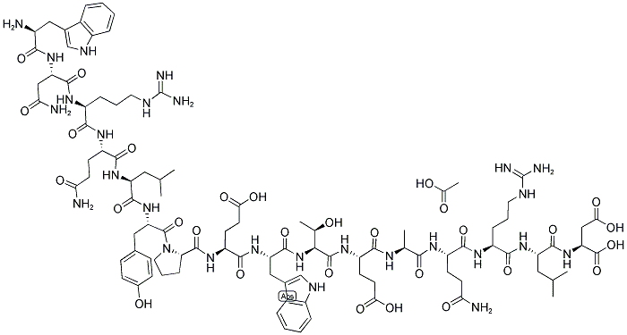 H-TRP-ASN-ARG-GLN-LEU-TYR-PRO-GLU-TRP-THR-GLU-ALA-GLN-ARG-LEU-ASP-OH ACETATE SALT Struktur