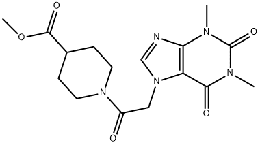 METHYL 1-[(1,3-DIMETHYL-2,6-DIOXO-1,2,3,6-TETRAHYDRO-7H-PURIN-7-YL)ACETYL]PIPERIDINE-4-CARBOXYLATE Struktur