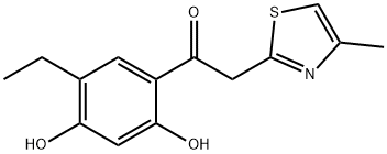 1-(5-ETHYL-2,4-DIHYDROXYPHENYL)-2-(4-METHYL-1,3-THIAZOL-2-YL)ETHANONE Struktur