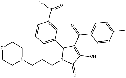 3-HYDROXY-4-(4-METHYLBENZOYL)-1-(3-MORPHOLINOPROPYL)-5-(3-NITROPHENYL)-1H-PYRROL-2(5H)-ONE Struktur