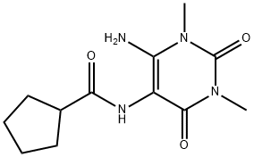 6-AMINO-5-[(CYCLOPENTANECARBONYL)AMINO]-1,3-DIMETHYL URACIL Struktur