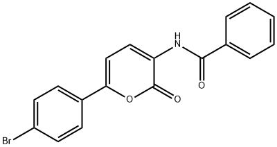 N-[6-(4-BROMOPHENYL)-2-OXO-2H-PYRAN-3-YL]BENZENECARBOXAMIDE Struktur