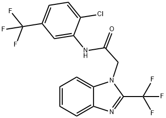 N-[2-CHLORO-5-(TRIFLUOROMETHYL)PHENYL]-2-[2-(TRIFLUOROMETHYL)-1H-1,3-BENZIMIDAZOL-1-YL]ACETAMIDE Struktur