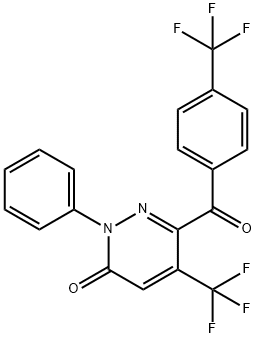 2-PHENYL-5-(TRIFLUOROMETHYL)-6-[4-(TRIFLUOROMETHYL)BENZOYL]-3(2H)-PYRIDAZINONE Struktur