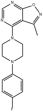 4-[4-(4-FLUOROPHENYL)PIPERAZINO]-3-METHYLISOXAZOLO[5,4-D]PYRIMIDINE Struktur