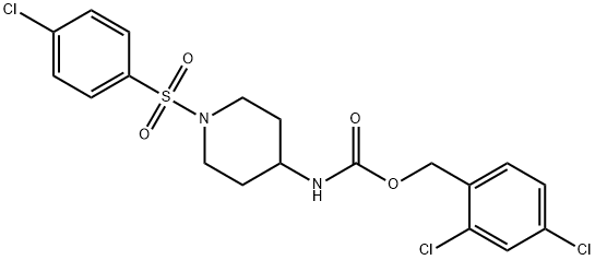 2,4-DICHLOROBENZYL N-(1-[(4-CHLOROPHENYL)SULFONYL]-4-PIPERIDINYL)CARBAMATE Struktur