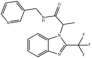 N-(3-PYRIDINYLMETHYL)-2-[2-(TRIFLUOROMETHYL)-1H-1,3-BENZIMIDAZOL-1-YL]PROPANAMIDE Struktur