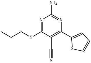 2-AMINO-4-(PROPYLSULFANYL)-6-(2-THIENYL)-5-PYRIMIDINECARBONITRILE Struktur