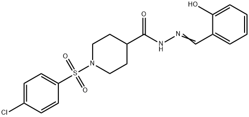 1-[(4-CHLOROPHENYL)SULFONYL]-N'-[(E)-(2-HYDROXYPHENYL)METHYLIDENE]-4-PIPERIDINECARBOHYDRAZIDE Struktur