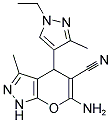 6-AMINO-4-(1-ETHYL-3-METHYL-1H-PYRAZOL-4-YL)-3-METHYL-1,4-DIHYDRO-PYRANO[2,3-C]PYRAZOLE-5-CARBONITRILE Struktur