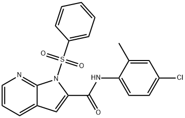 N-(4-CHLORO-2-METHYLPHENYL)-1-(PHENYLSULFONYL)-1H-PYRROLO[2,3-B]PYRIDINE-2-CARBOXAMIDE Struktur