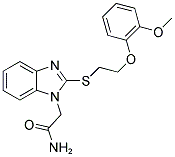 2-(2-([2-(2-METHOXYPHENOXY)ETHYL]THIO)-1H-BENZIMIDAZOL-1-YL)ACETAMIDE Struktur