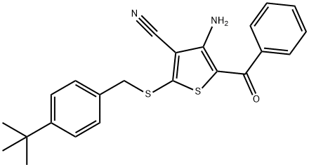 4-AMINO-5-BENZOYL-2-([4-(TERT-BUTYL)BENZYL]SULFANYL)-3-THIOPHENECARBONITRILE Struktur