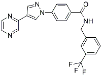 4-[4-(PYRAZIN-2-YL)-1H-PYRAZOL-1-YL]-N-(3-(TRIFLUOROMETHYL)BENZYL)BENZAMIDE Struktur