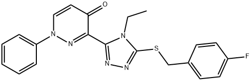 3-(4-ETHYL-5-[(4-FLUOROBENZYL)SULFANYL]-4H-1,2,4-TRIAZOL-3-YL)-1-PHENYL-4(1H)-PYRIDAZINONE Struktur