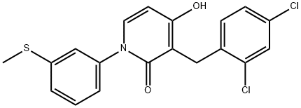 3-(2,4-DICHLOROBENZYL)-4-HYDROXY-1-[3-(METHYLSULFANYL)PHENYL]-2(1H)-PYRIDINONE Struktur