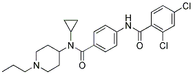 N-CYCLOPROPYL-4-[(2,4-DICHLOROBENZOYL)AMINO]-N-(1-PROPYLPIPERIDIN-4-YL)BENZAMIDE Struktur