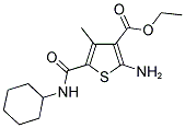 2-AMINO-5-CYCLOHEXYLCARBAMOYL-4-METHYL-THIOPHENE-3-CARBOXYLIC ACID ETHYL ESTER Struktur