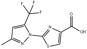 2-[3-METHYL-5-(TRIFLUOROMETHYL)-1H-PYRAZOL-1-YL]-1,3-THIAZOLE-4-CARBOXYLIC ACID Struktur