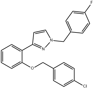 3-(2-[(4-CHLOROBENZYL)OXY]PHENYL)-1-(4-FLUOROBENZYL)-1H-PYRAZOLE Struktur