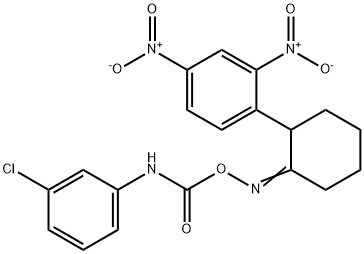 1-[2-(([(3-CHLOROANILINO)CARBONYL]OXY)IMINO)CYCLOHEXYL]-2,4-DINITROBENZENE Struktur