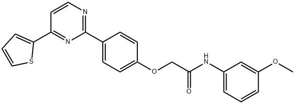 N-(3-METHOXYPHENYL)-2-(4-[4-(2-THIENYL)-2-PYRIMIDINYL]PHENOXY)ACETAMIDE Struktur