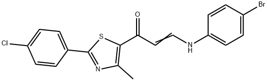 (E)-3-(4-BROMOANILINO)-1-[2-(4-CHLOROPHENYL)-4-METHYL-1,3-THIAZOL-5-YL]-2-PROPEN-1-ONE Struktur