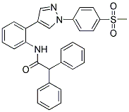 N-[2-(1-(4-(METHYLSULPHONYL)PHENYL)-1H-PYRAZOL-4-YL)PHENYL]-2,2-DIPHENYLACETAMIDE Struktur