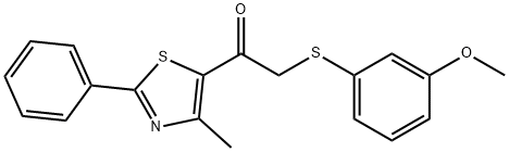 2-[(3-METHOXYPHENYL)SULFANYL]-1-(4-METHYL-2-PHENYL-1,3-THIAZOL-5-YL)-1-ETHANONE Struktur