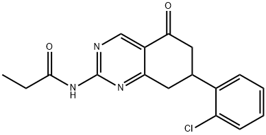 N-[7-(2-CHLOROPHENYL)-5-OXO-5,6,7,8-TETRAHYDROQUINAZOLIN-2-YL]PROPANAMIDE Struktur