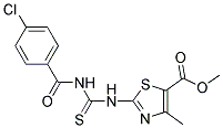 METHYL 2-({[(4-CHLOROBENZOYL)AMINO]CARBONOTHIOYL}AMINO)-4-METHYL-1,3-THIAZOLE-5-CARBOXYLATE Struktur