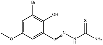 2-[(E)-(3-BROMO-2-HYDROXY-5-METHOXYPHENYL)METHYLIDENE]-1-HYDRAZINECARBOTHIOAMIDE Struktur