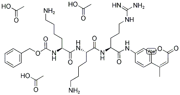 N-CBZ-L-LYSYL-L-LYSYL-L-ARGININE 7-AMIDO-4-METHYLCOUMARIN, TRIACETATE SALT Struktur