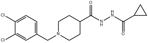 N'-([1-(3,4-DICHLOROBENZYL)-4-PIPERIDINYL]CARBONYL)CYCLOPROPANECARBOHYDRAZIDE Struktur