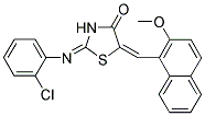 (2E,5E)-2-[(2-CHLOROPHENYL)IMINO]-5-[(2-METHOXY-1-NAPHTHYL)METHYLENE]-1,3-THIAZOLIDIN-4-ONE Struktur